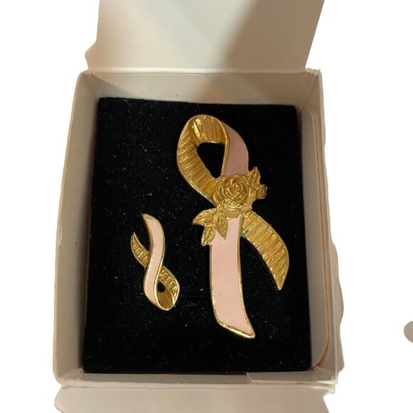 Avon Vintage Breast Cancer Awareness Pin Set in Original Box - Picture 2 of 7